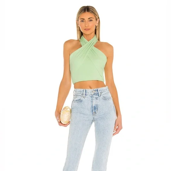 Amelie Wrap Top in Mint XS Superdown - Picture 1 of 5